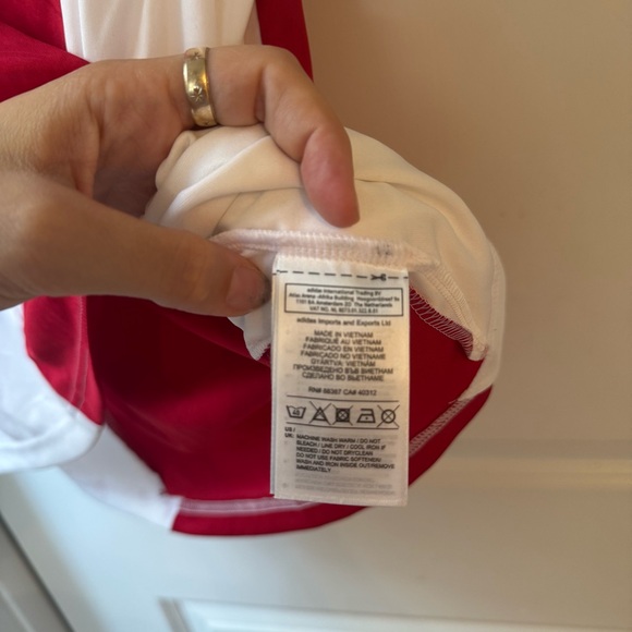 Adidas Ajax Red and White Jersey with V-Neck - Picture 4 of 6